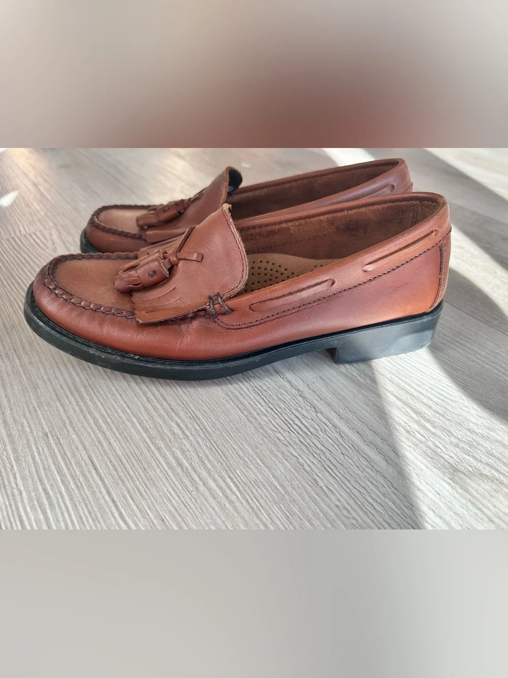 Bass Weejuns MARIETTA II Tassel Kiltie Loafers Womens Size 5.5W Brown Leather - Picture 6 of 10